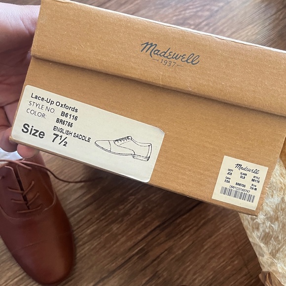 Madewell ”Clare” Leather Lace-Up Oxfords NIB - Picture 7 of 9